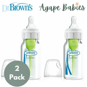 [2-Pack] Dr Brown's 4 oz/120 mL PP Narrow Anti-Colic Options  Baby Bottle 1pc