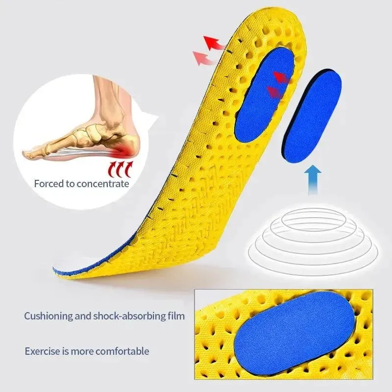 3Pairs Memory Foam Orthopedic Insoles for Feet Shoe Sole Pad Mesh Deodorant Breathable Sneakers Running Cushion for Men Women