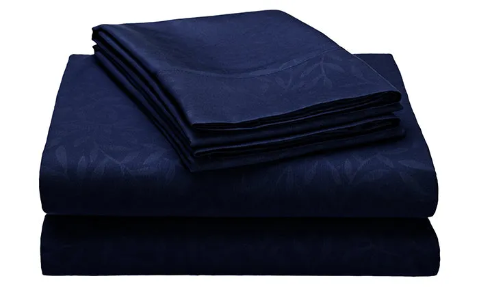 4-Piece Set : Super-Soft 1600 Series Leaf Embossed Bed Sheet