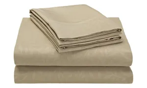 4-Piece Set : Super-Soft 1600 Series Leaf Embossed Bed Sheet