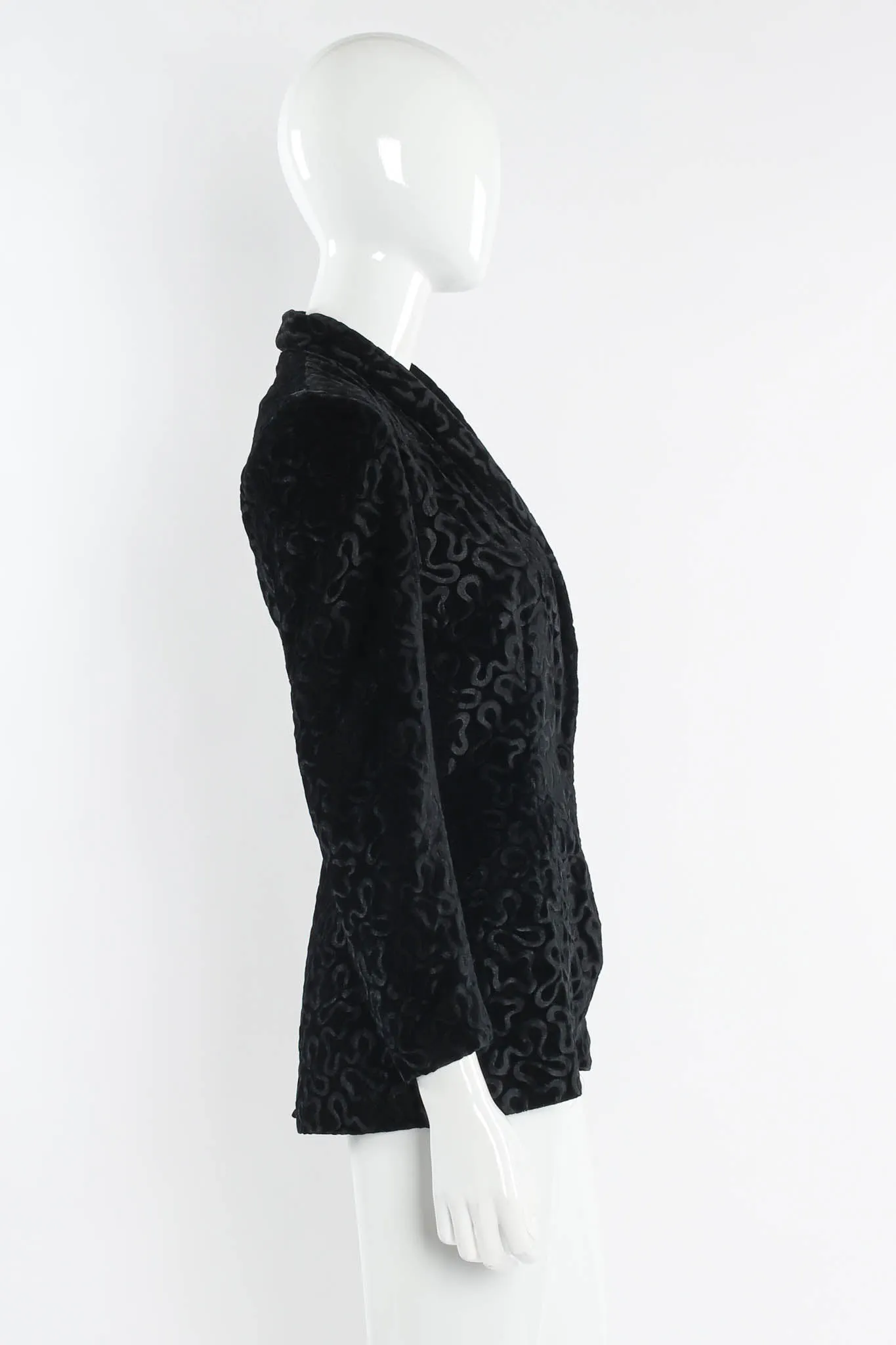 Abstract Swirl Burnout Velvet Blazer