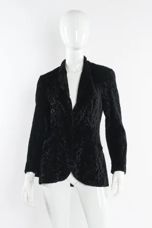 Abstract Swirl Burnout Velvet Blazer