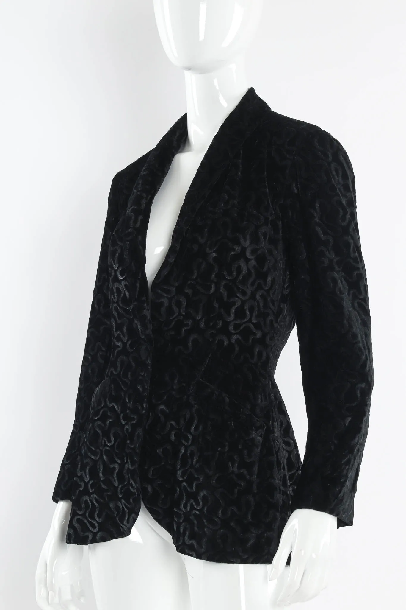 Abstract Swirl Burnout Velvet Blazer