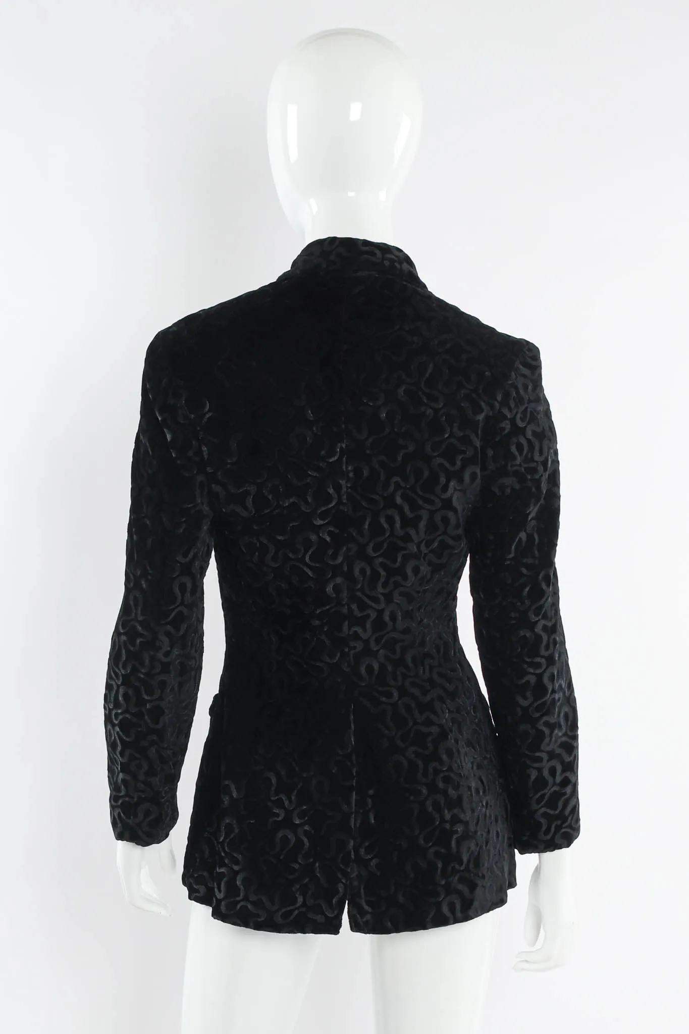 Abstract Swirl Burnout Velvet Blazer
