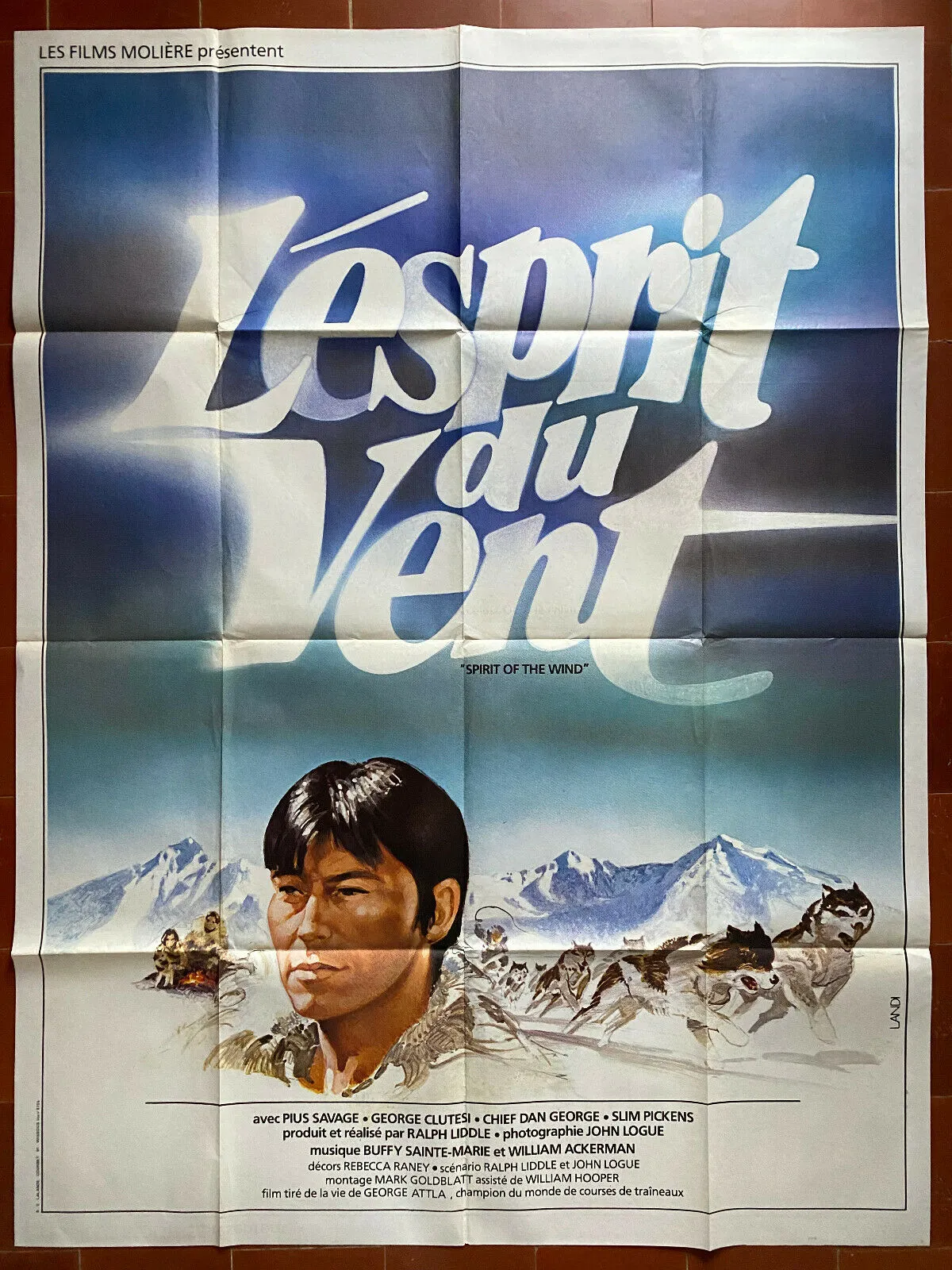 Affiche L'ESPRIT DU VENT Ralph LIDDLE Pius SAVAGE Dan GEORGE 120x160cm