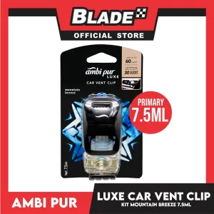Ambi Pur Luxe Car Vent Clip Kit 7.5ml Mountain Breeze