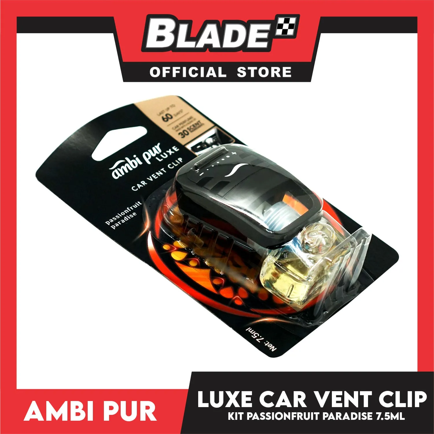Ambi Pur Luxe Car Vent Clip Kit 7.5ml Passionfruit Paradise
