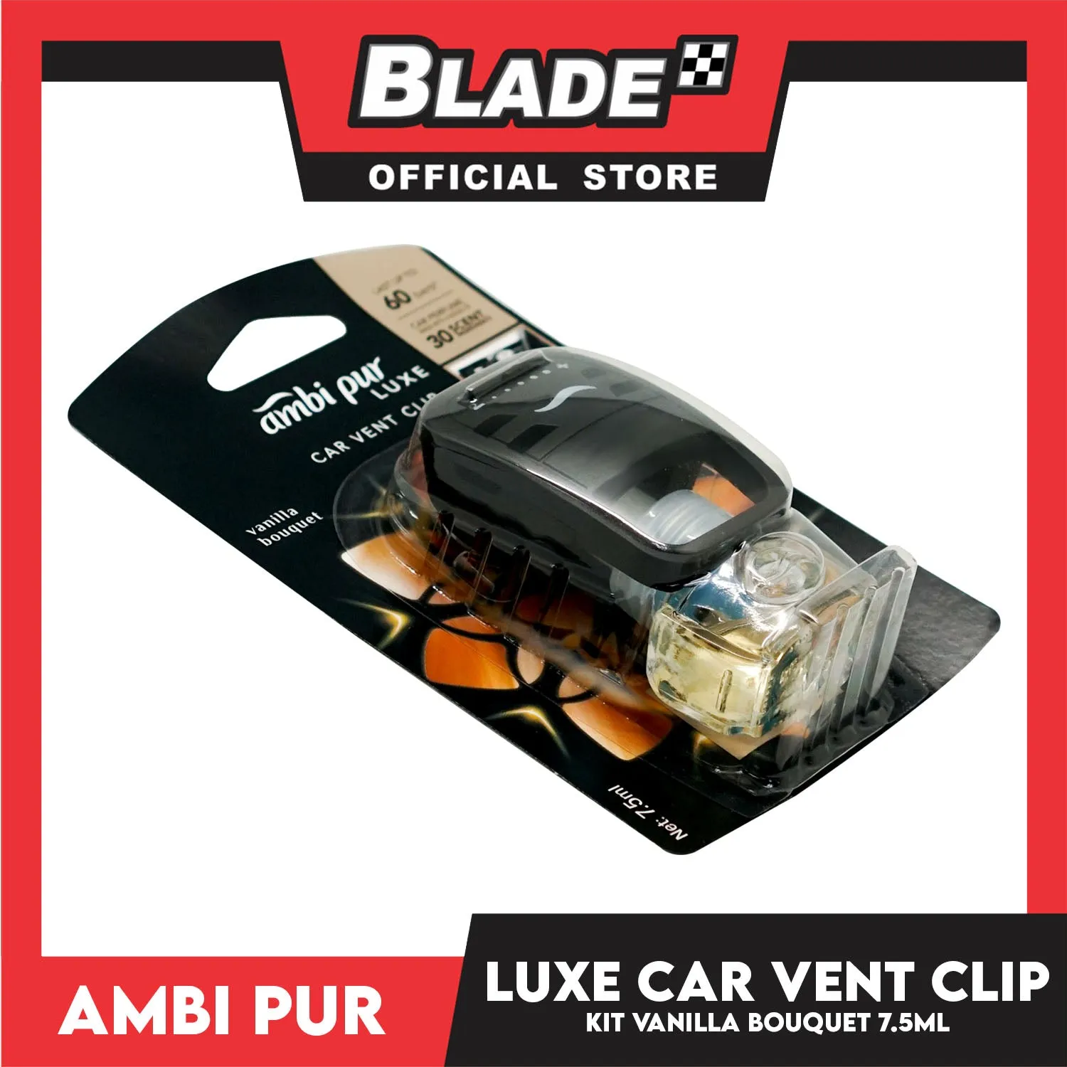 Ambi Pur Luxe Car Vent Clip Kit 7.5ml Vanilla Bouquet