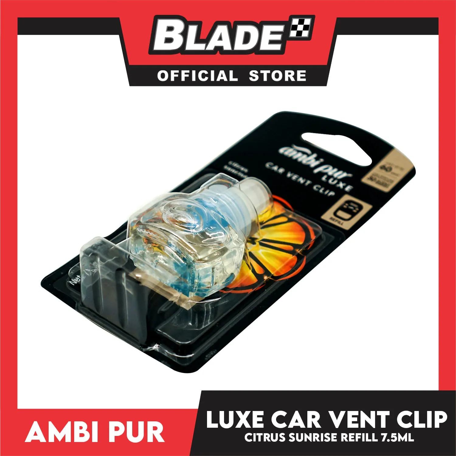 Ambi Pur Luxe Car Vent Clip Refill 7.5ml Citrus Sunrise