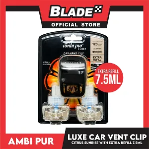 Ambi Pur Luxe Car Vent Clip with Extra Refill 7.5ml x 2 Citrus Sunrise