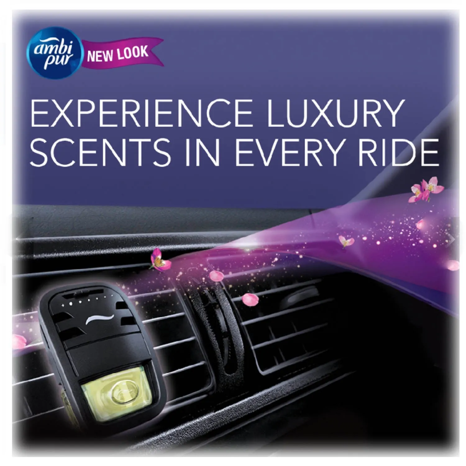 Ambi Pur Luxe Car Vent Clip with Extra Refill 7.5ml x 2 Lavander Spring