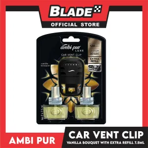 Ambi Pur Luxe Car Vent Clip with Extra Refill 7.5ml x 2 Vanilla Bouquet