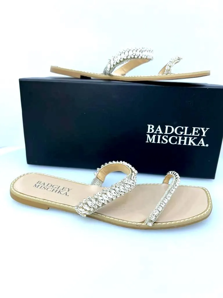 BADGLEY MISCHKA THINA FLAT SLIP-ON SLIDE SANDALS