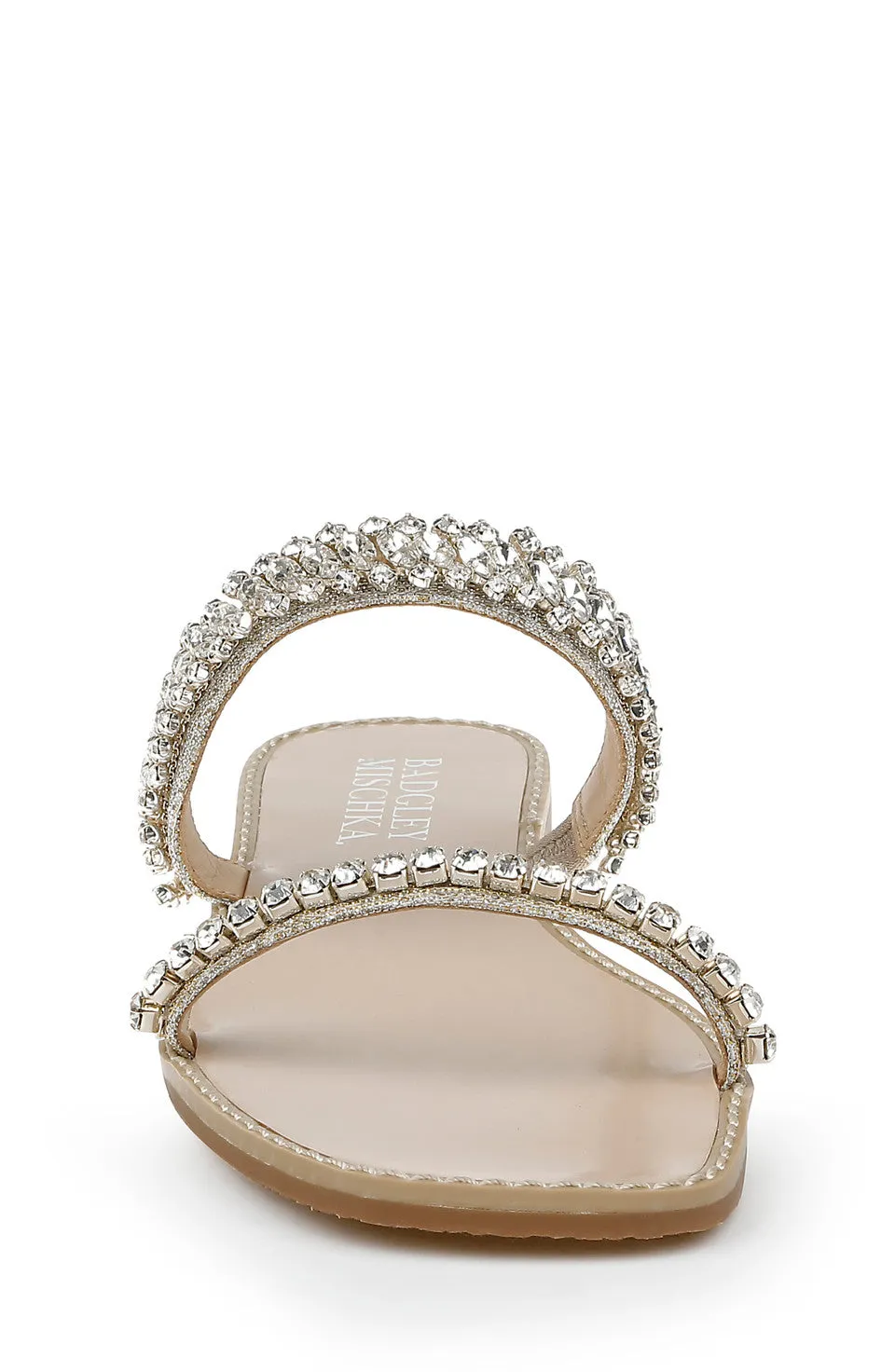 BADGLEY MISCHKA THINA FLAT SLIP-ON SLIDE SANDALS