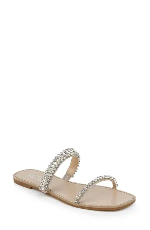 BADGLEY MISCHKA THINA FLAT SLIP-ON SLIDE SANDALS