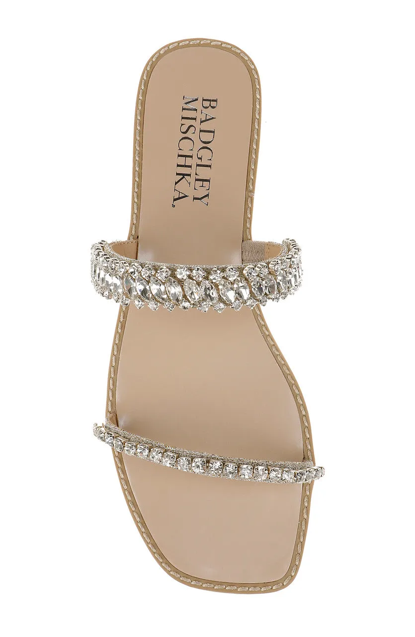BADGLEY MISCHKA THINA FLAT SLIP-ON SLIDE SANDALS