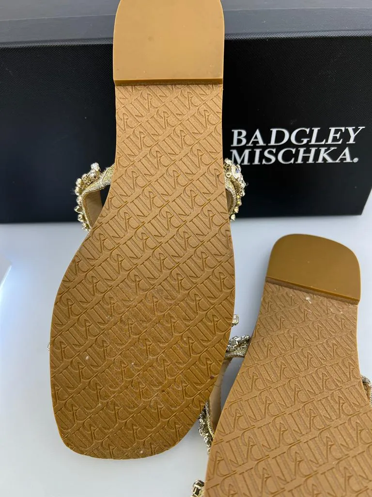 BADGLEY MISCHKA THINA FLAT SLIP-ON SLIDE SANDALS