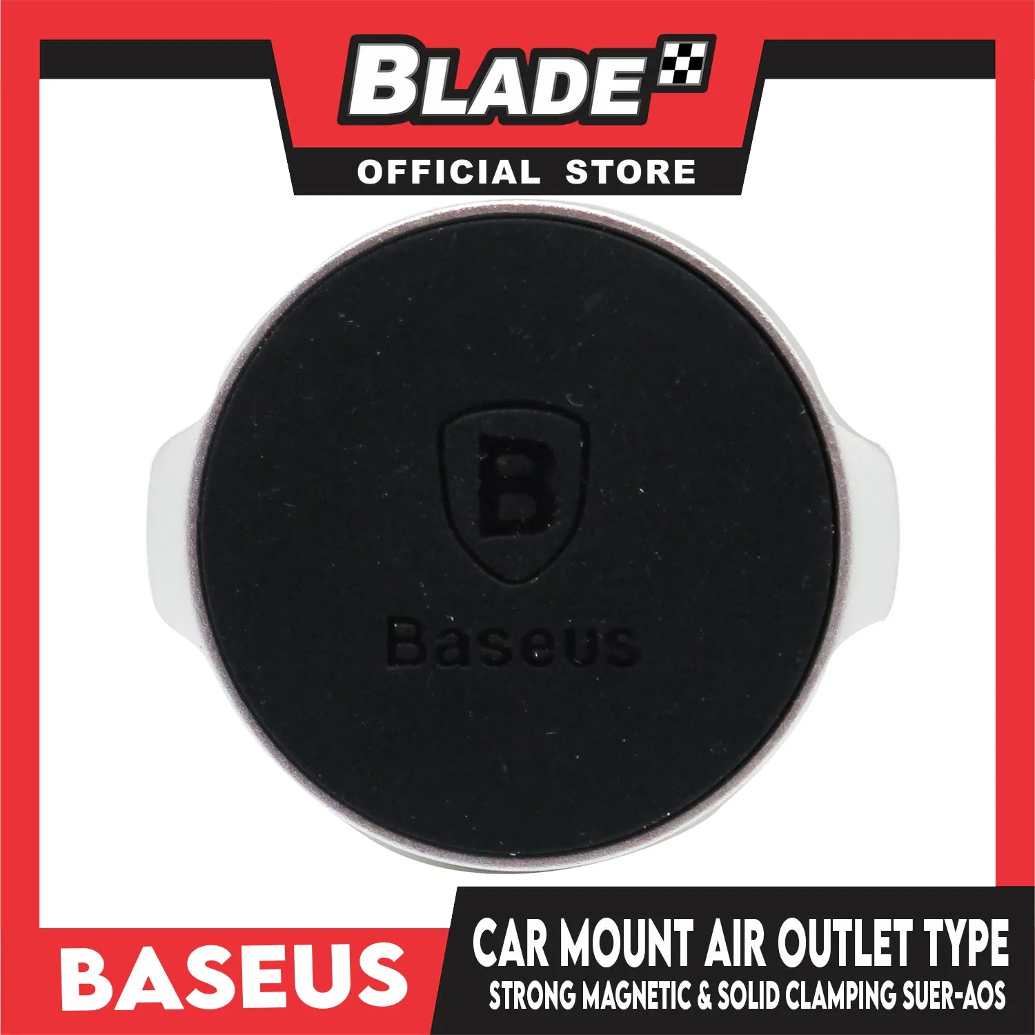 Baseus Car Mount Strong Magnetic & Solid Clamping SUER-AOS (Silver) 360 Deg. Rotation Air Outlet Type