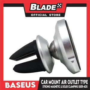 Baseus Car Mount Strong Magnetic & Solid Clamping SUER-AOS (Silver) 360 Deg. Rotation Air Outlet Type