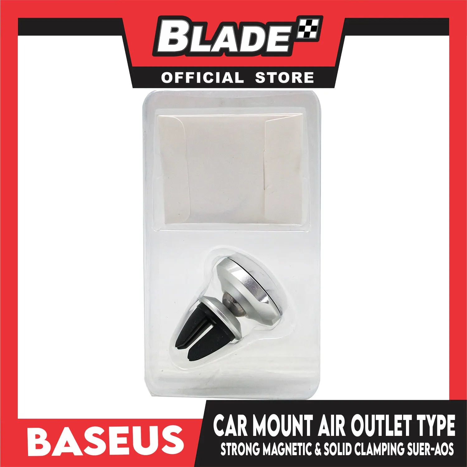 Baseus Car Mount Strong Magnetic & Solid Clamping SUER-AOS (Silver) 360 Deg. Rotation Air Outlet Type