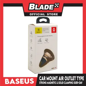 Baseus Car Mount Strong Magnetic & Solid Clamping SUER-AOV (Gold) 360 Deg. Rotation Air Outlet Type
