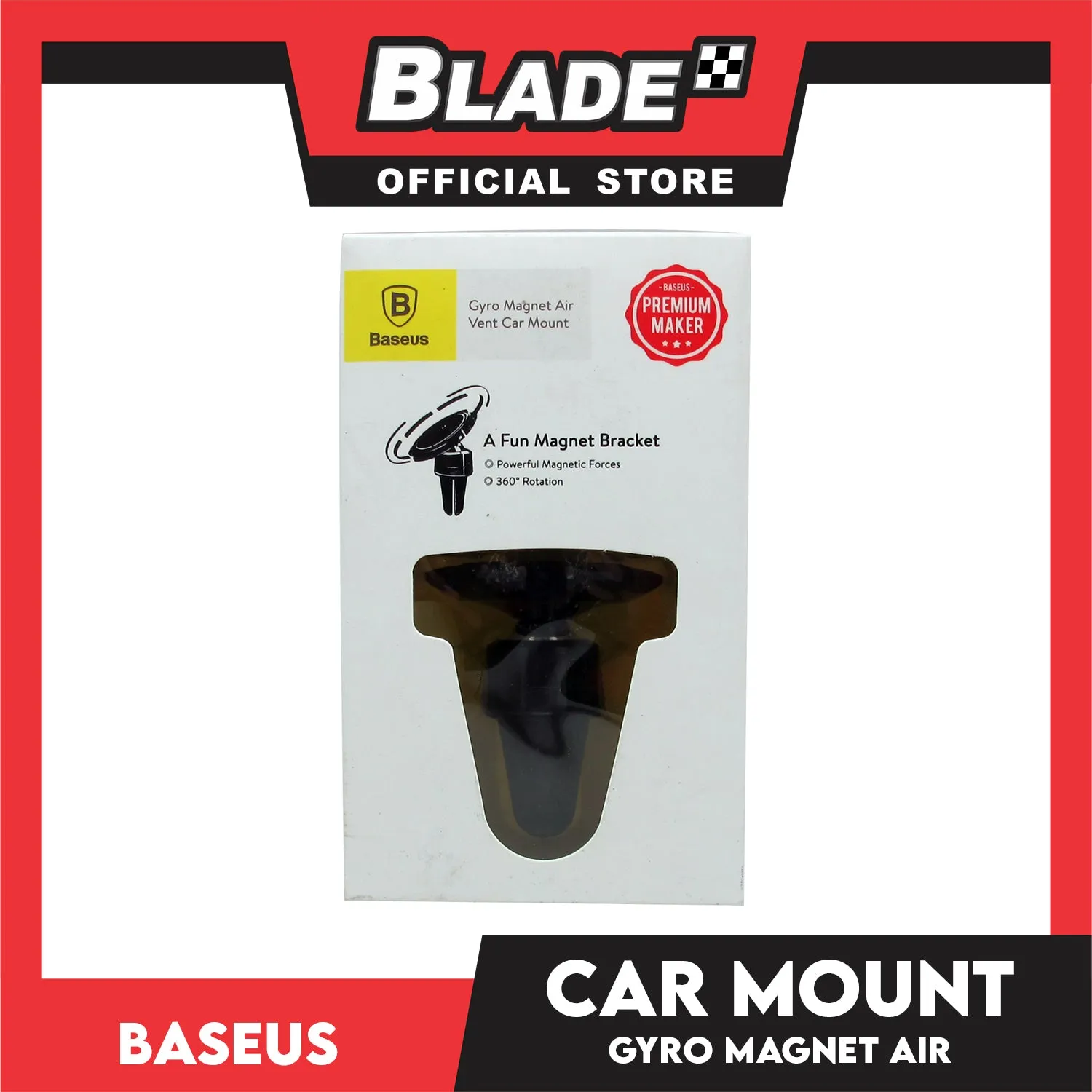 Baseus Gyro Magnet Air Vent Phone Holder SUFHL-01 (Black) Car Mount Phone Holder