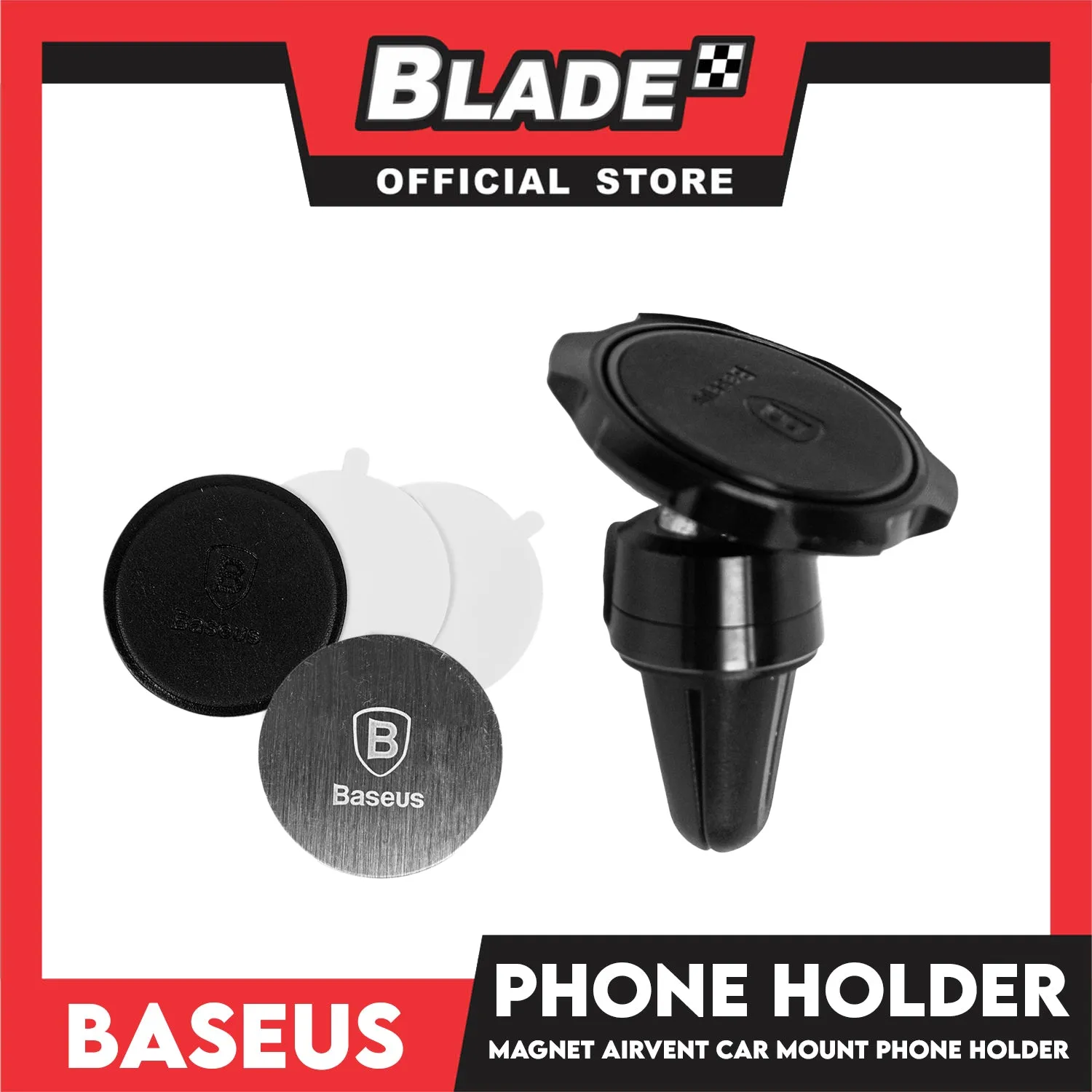 Baseus Gyro Magnet Air Vent Phone Holder SUFHL-01 (Black) Car Mount Phone Holder