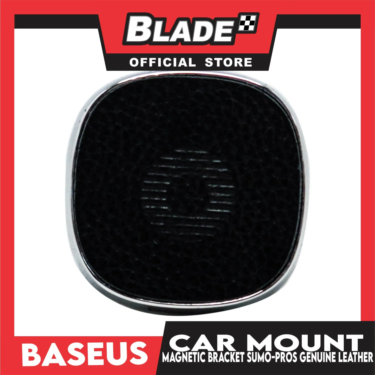 Baseus Privity Series Pro Air Outlet Magnet Bracket Genuine Leather Phone Holder SUMQ-PR01 (Black with Silver) Car Mount Phone Holder