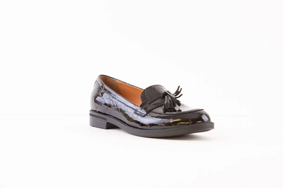 BIOECO 6146 FLAT LOAFER - BLACK PATENT
