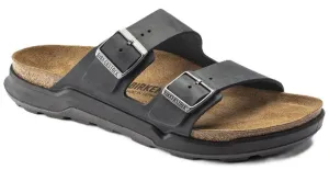 Birkenstock Arizona Rugged Sandals - Black Oiled Leather | Polyurethane Sole