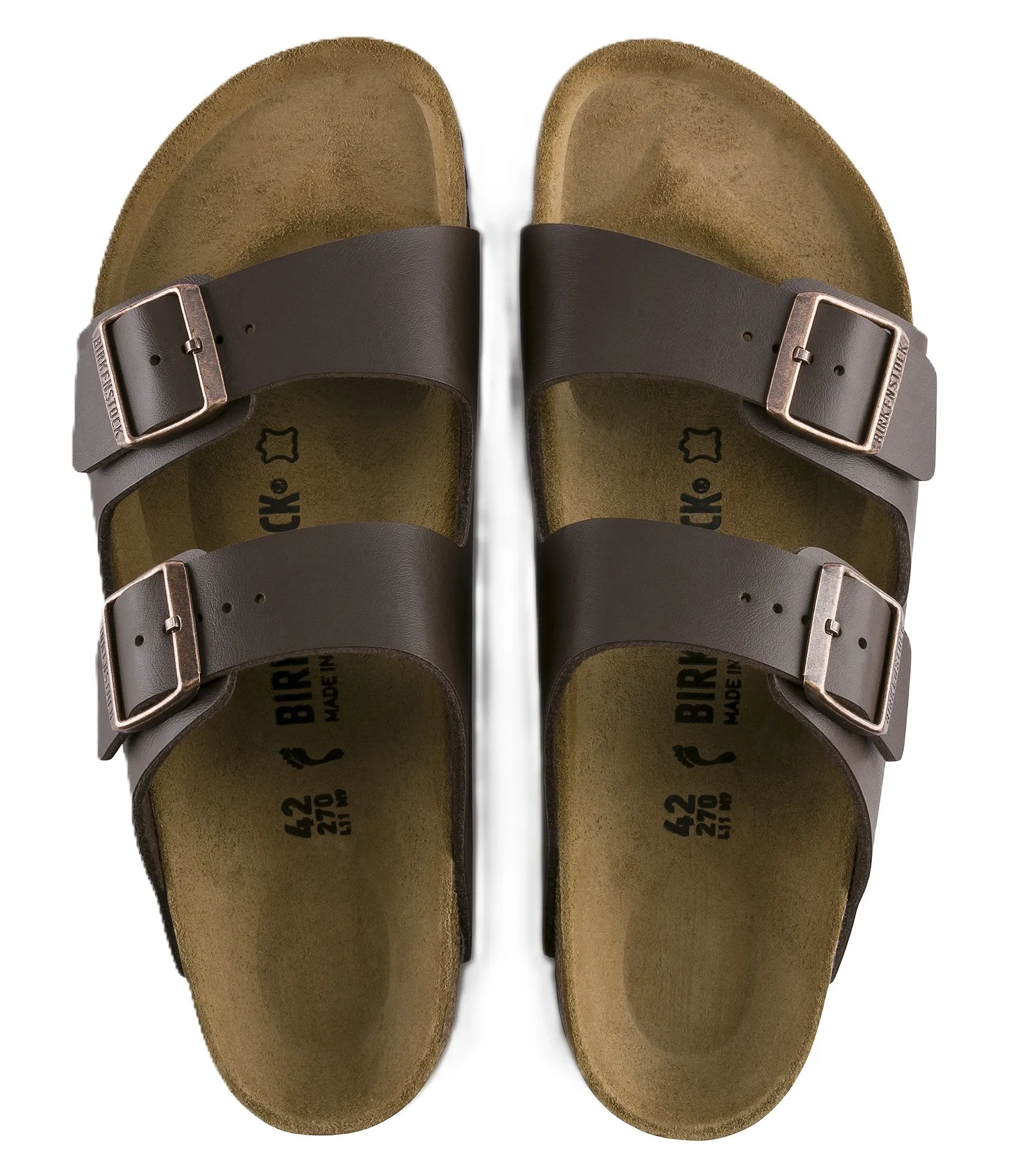 Birkenstock Arizona Sandals – Dark Brown Birko-Flor | Comfortable Cork Footbed