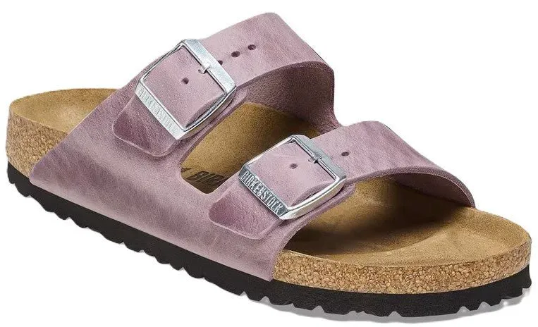 Birkenstock Arizona Sandals - Lavender Oiled Leather | Comfortable Cork Footbed
