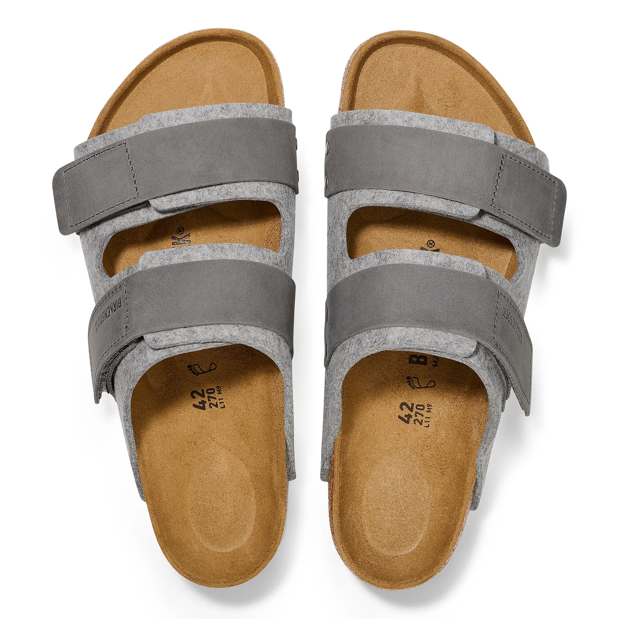 Birkenstock Uji light gray wool/iron oiled leather