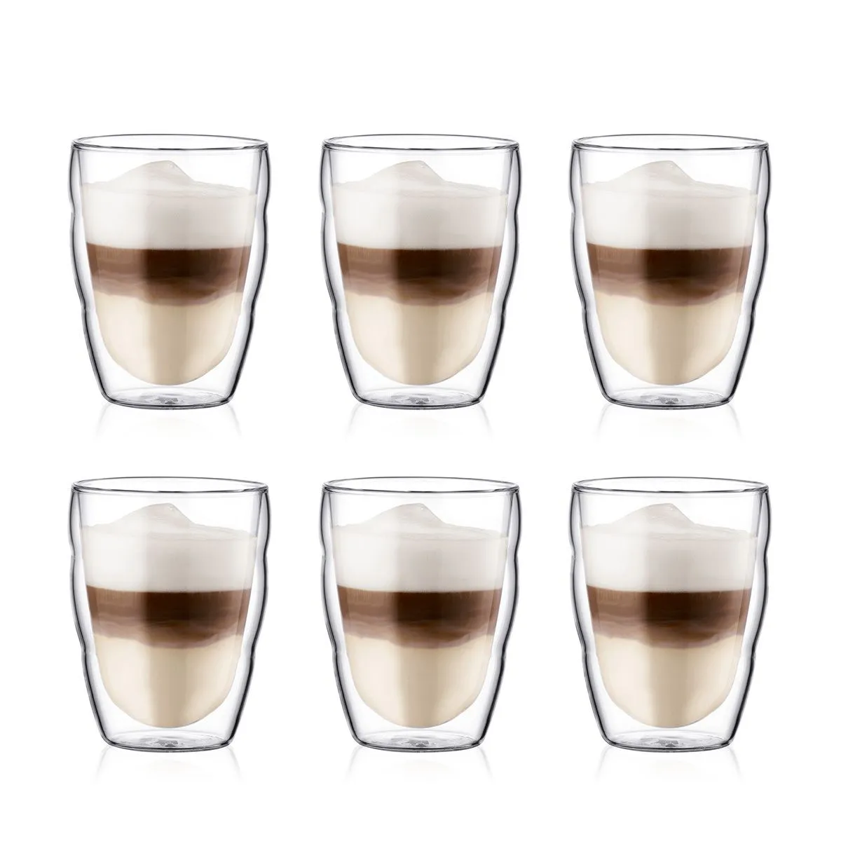 Bodum Pilatus 6pc Glass set, Double Wall, Small 250ml
