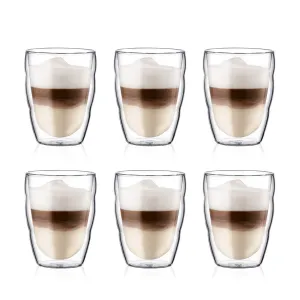Bodum Pilatus 6pc Glass set, Double Wall, Small 250ml