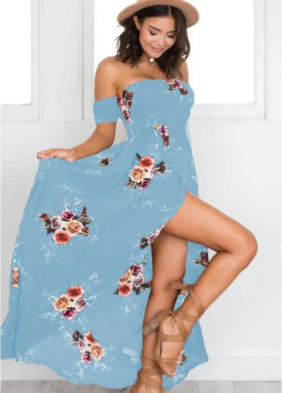 Boho Off-Shoulder Maxi Dress