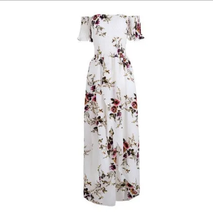 Boho Off-Shoulder Maxi Dress