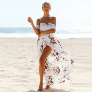 Boho Off-Shoulder Maxi Dress
