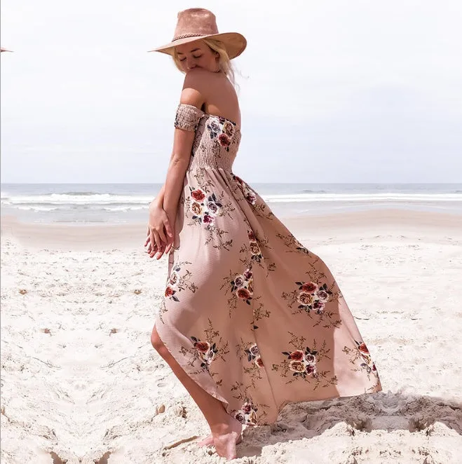 Boho Off-Shoulder Maxi Dress