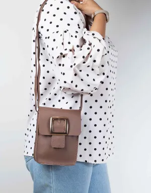 Brown Buckle Flip Bag
