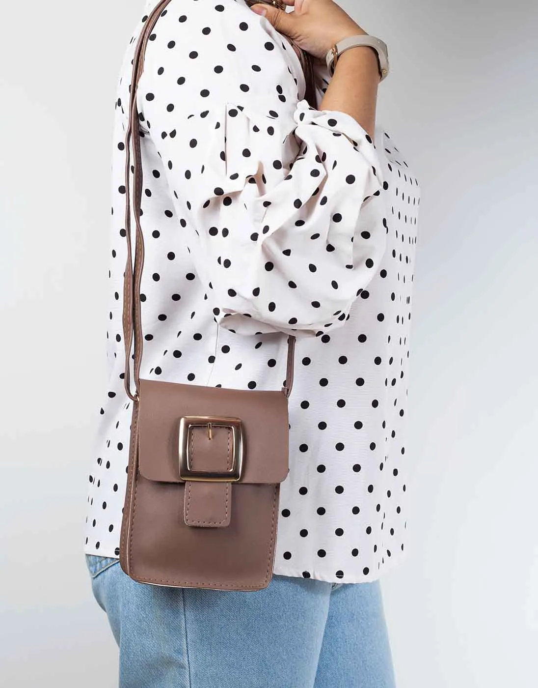 Brown Buckle Flip Bag