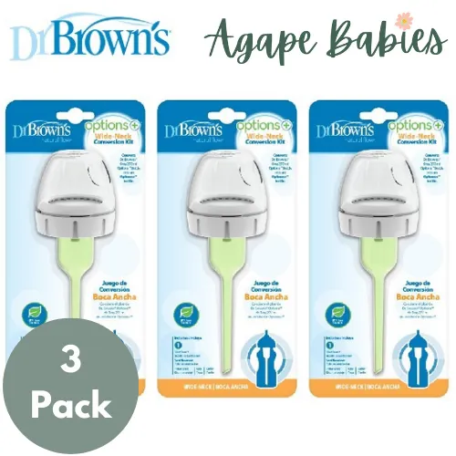 [Bundle of 3] Dr Brown's 9 oz/270 ml Wide-Neck Options  Bottle Conversion Kit -1 Pack