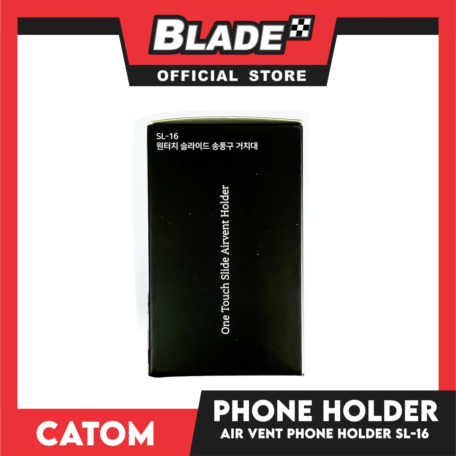 Catom One Touch Air Vent Car Mount Phone Slide Holder SL-16 Compatible With Any Smartphones