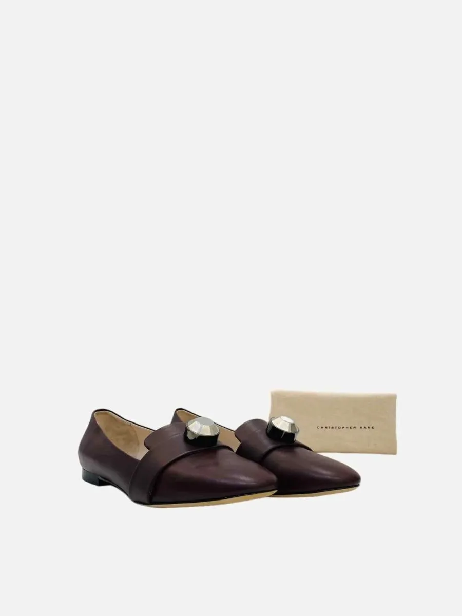 CHRISTOPHER KANE Burgundy Ballet Flats 41