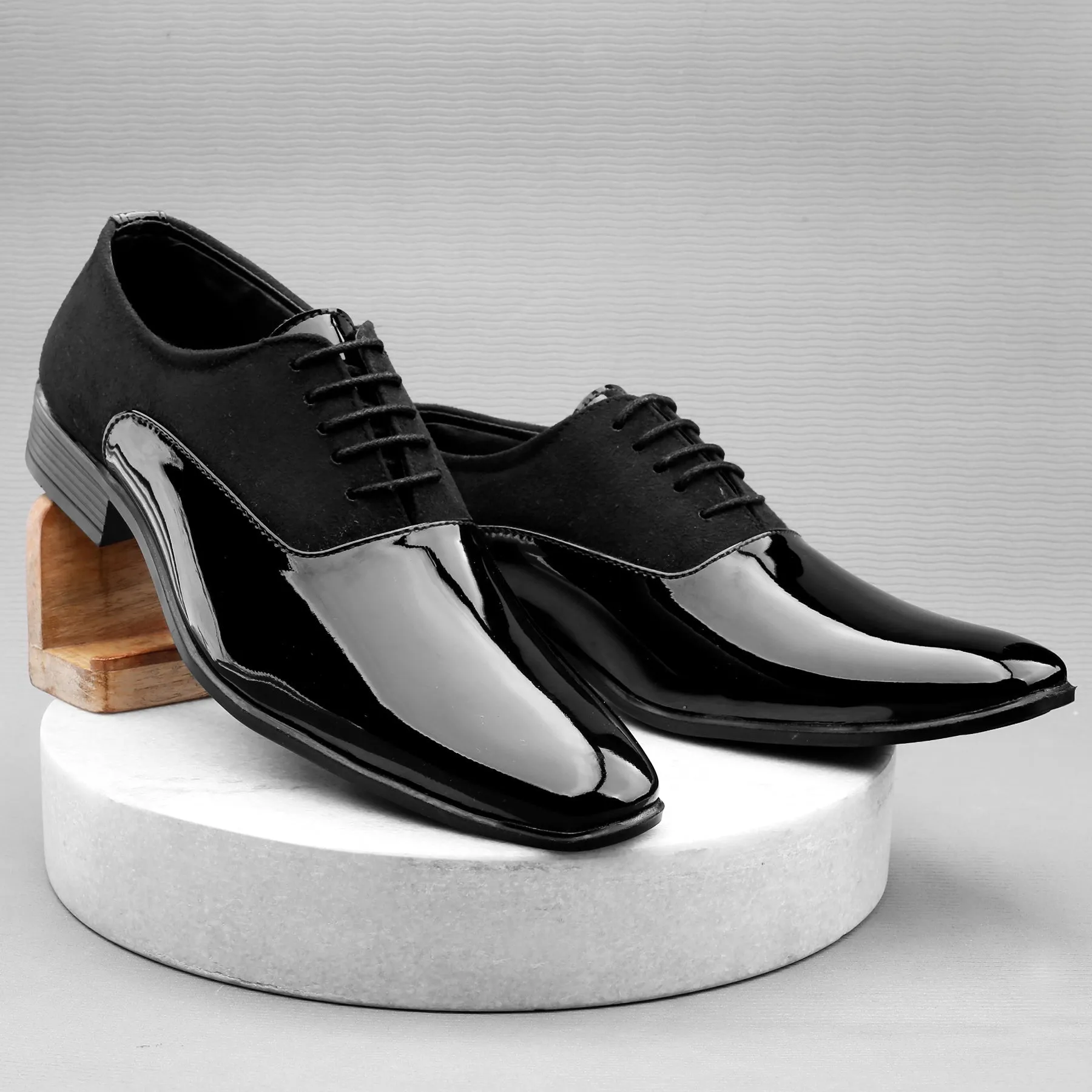 Classy Office,Wedding,Party Wear Black Shoes With Lace-Up For All Season-Unique and Classy