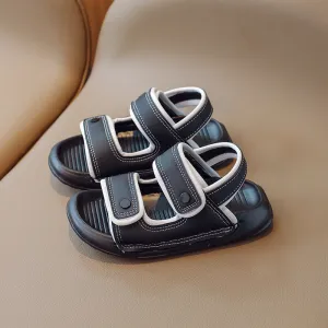 DOUBLE VELCRO SANDAL - BLACK