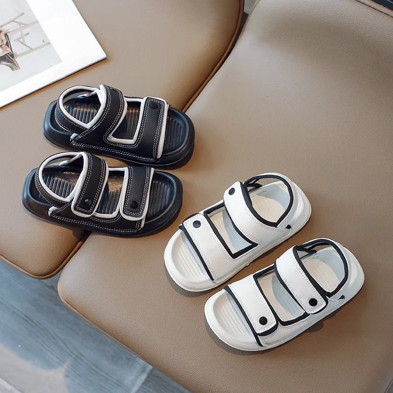DOUBLE VELCRO SANDAL - BLACK