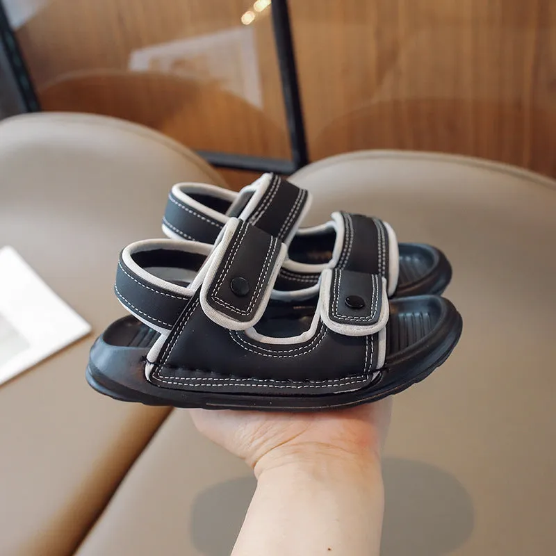 DOUBLE VELCRO SANDAL - BLACK