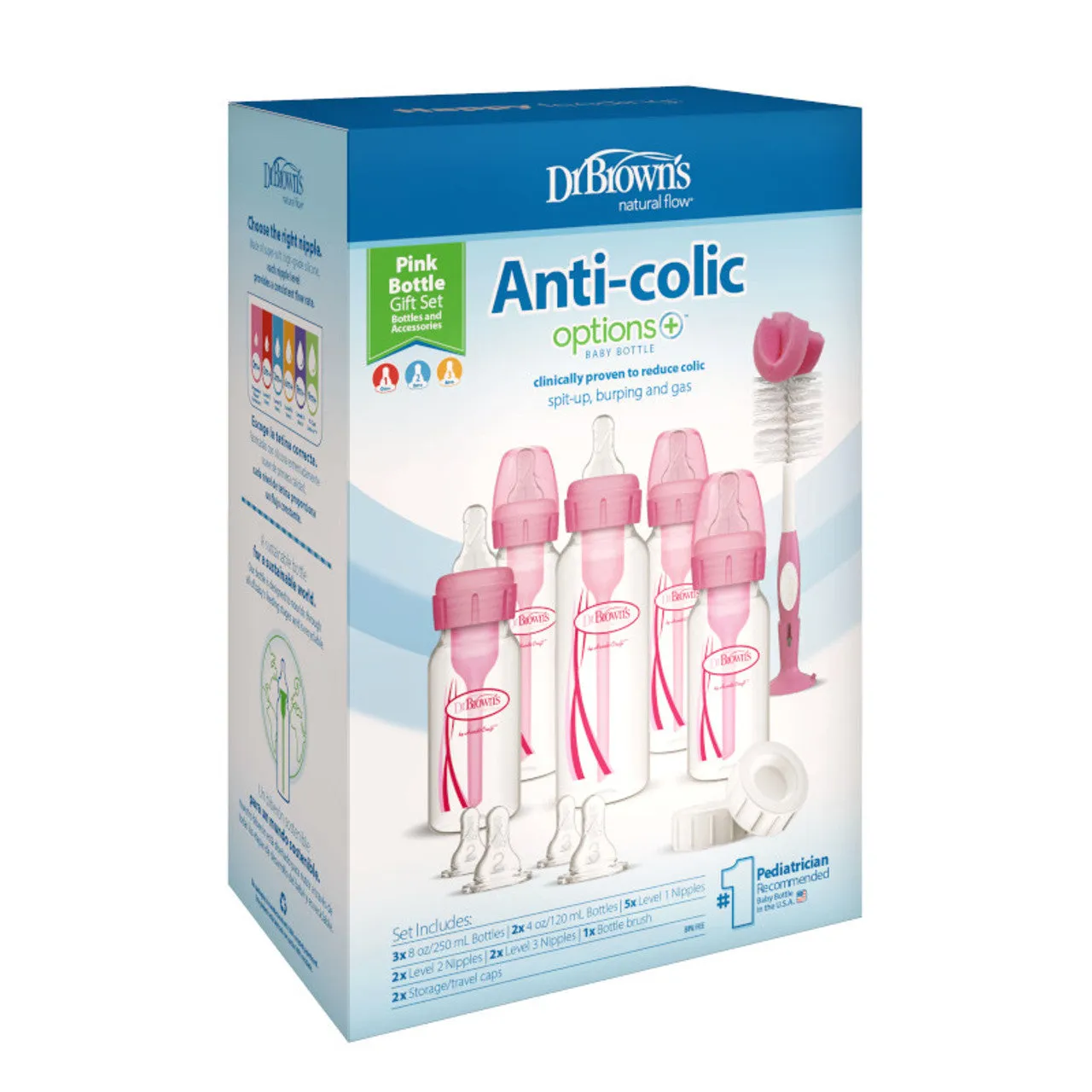 Dr Brown's PP Options  Narrow-Neck Bottle Pink Gift Set