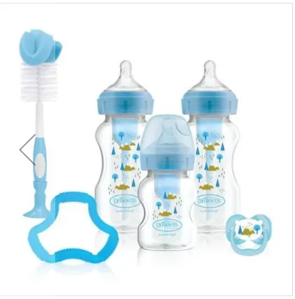 Dr. Brown’s Wide Neck Options  Baby Feeding Bottle Gift Set - Blue